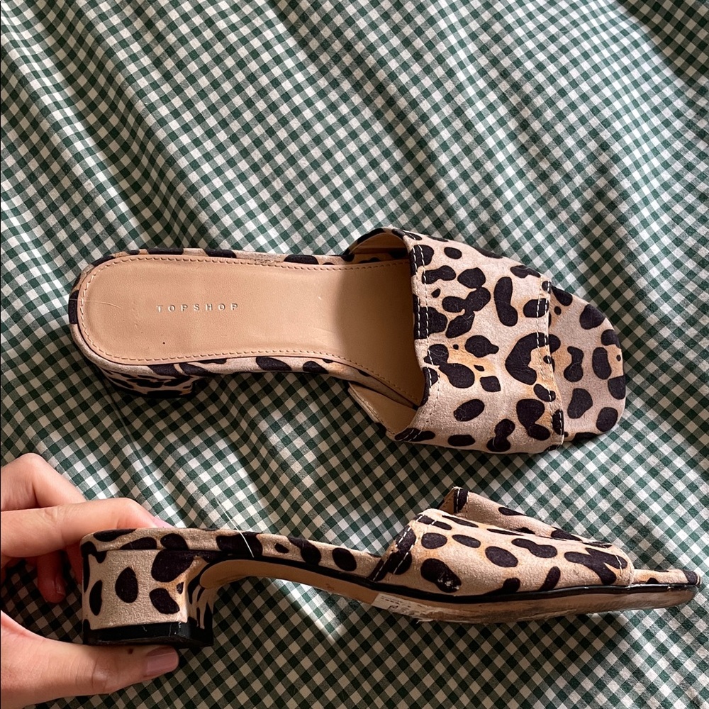 Topshop Animal Print Mules